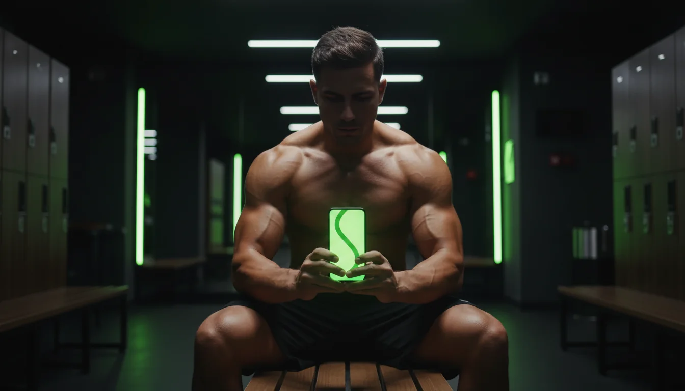 Pre-workout with the phone open on Treino Certo IA today’s plan